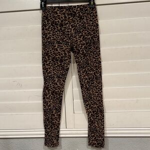 Active Basic Kids Leopard Print Leggings - Brown and Black